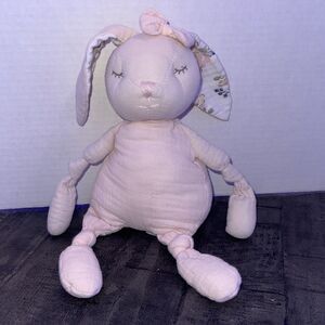 Mon Ami muslin plush bunny Baby lovey knotted soft doll stuffed toy pink